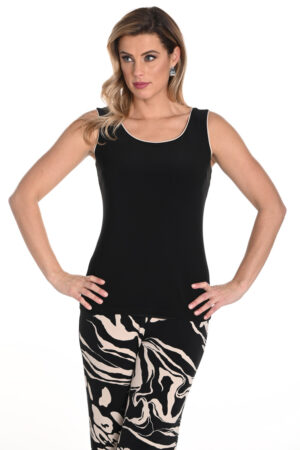 Frank Lyman 243011 Black/Beige Trim Detail Camisole