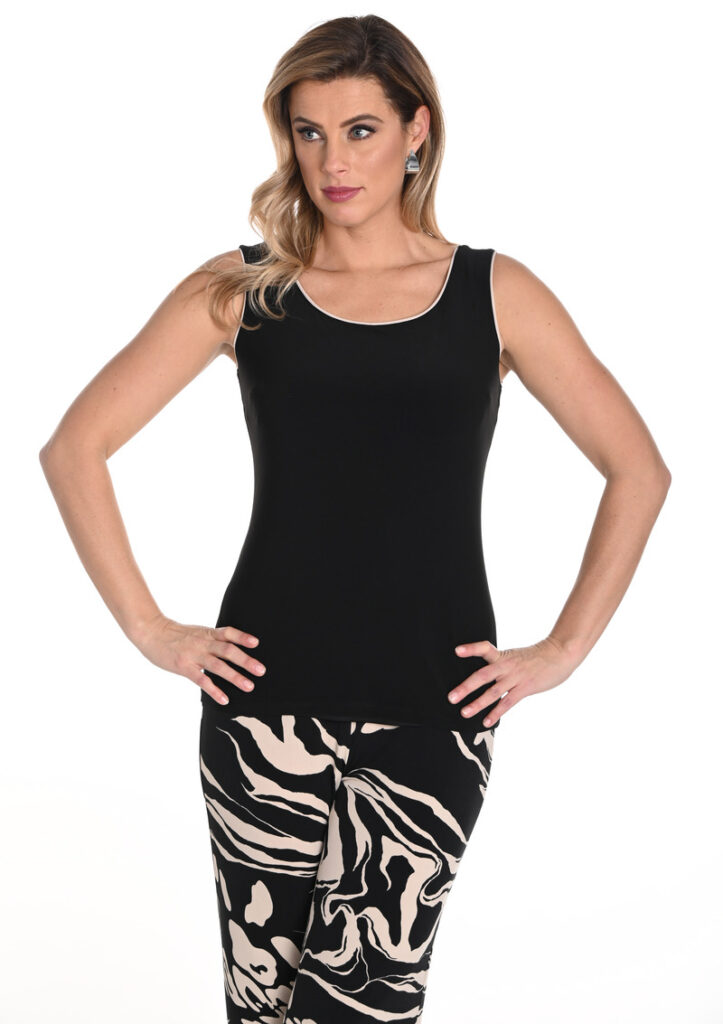 Frank Lyman 243011 Black/Beige Trim Detail Camisole