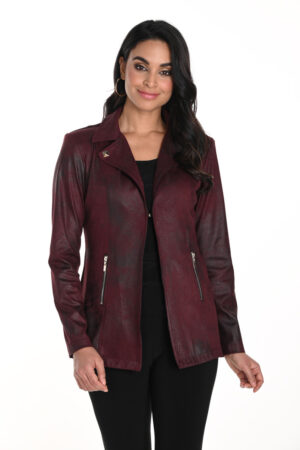 Frank Lyman 243199 Wine Faux Suede Jacket