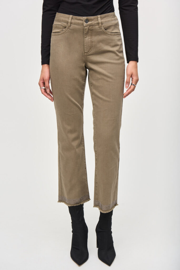 Joseph Ribkoff 243964 Java Straight With Frayed Hem Jeans