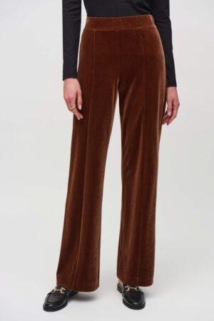 Joseph Ribkoff 244021 Brown Wide Leg Velvet Trousers