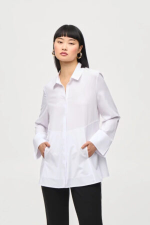 Joseph Ribkoff 243958 Optic White Blouse With Pockets