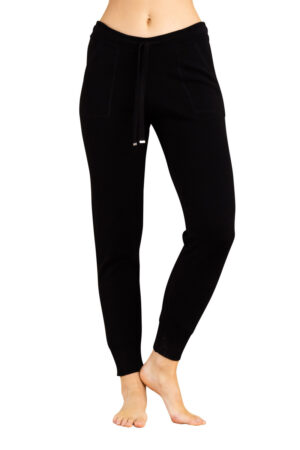 Marble 6752 Black Relaxed Fit Knit Trousers