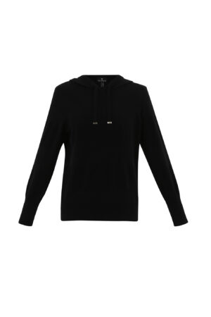 Marble 7619 Black Knit Hooded Sweater