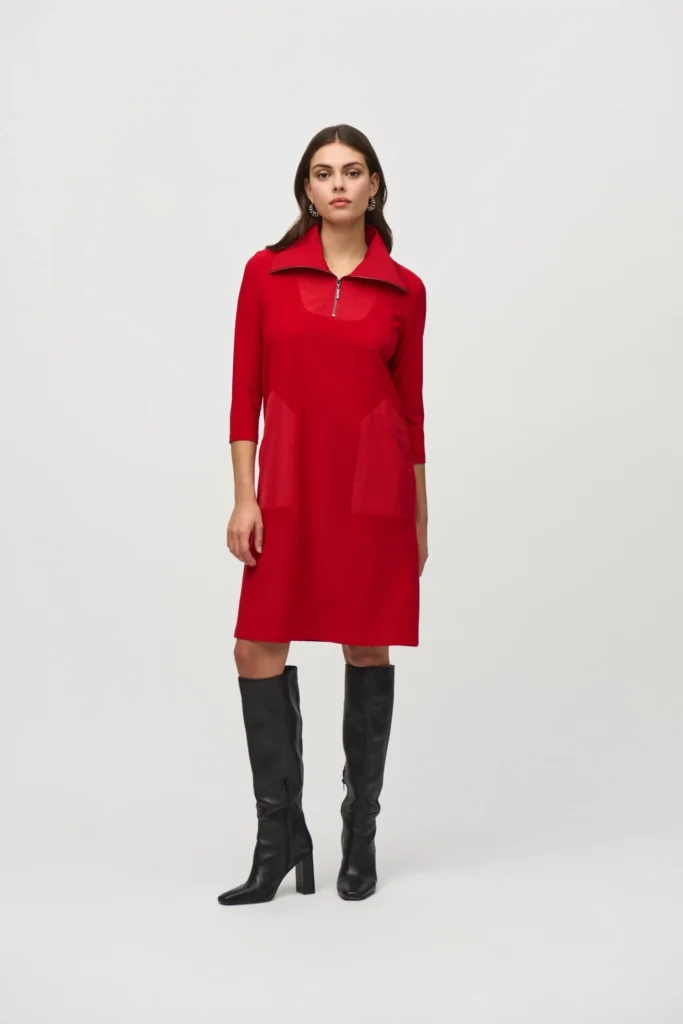 Joseph Ribkoff 244045 Lipstick Red Straight Dress