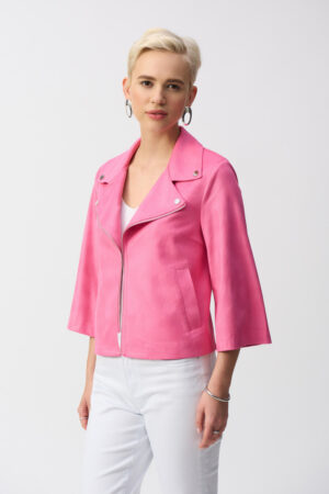 Joseph Ribkoff 251908 Bubble Gum Faux Suede Jacket