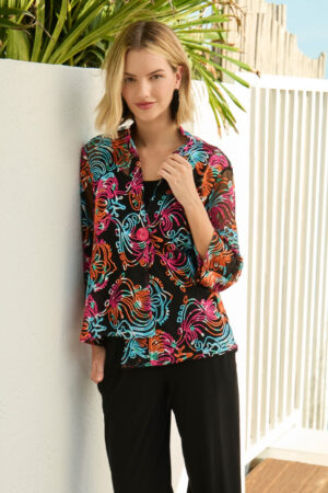 Frank Lyman 256278 Black/Multi Embroidered Jacket