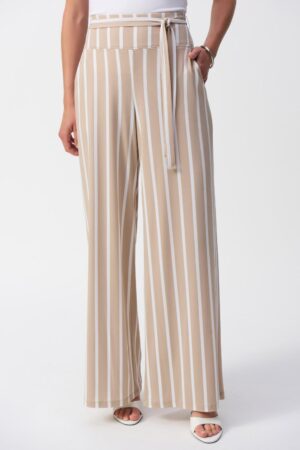 Joseph Ribkoff 241135 Dune/Vanilla Knit Wide-Leg Pants