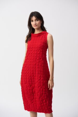Joseph Ribkoff 241204 Textured Woven Sleeveless Cocoon Dress