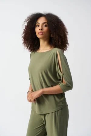Joseph Ribkoff 251063 Cactus Silky Knit Boxy Top