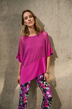 Joseph Ribkoff 251092 Purple Orchid Cocoon Top