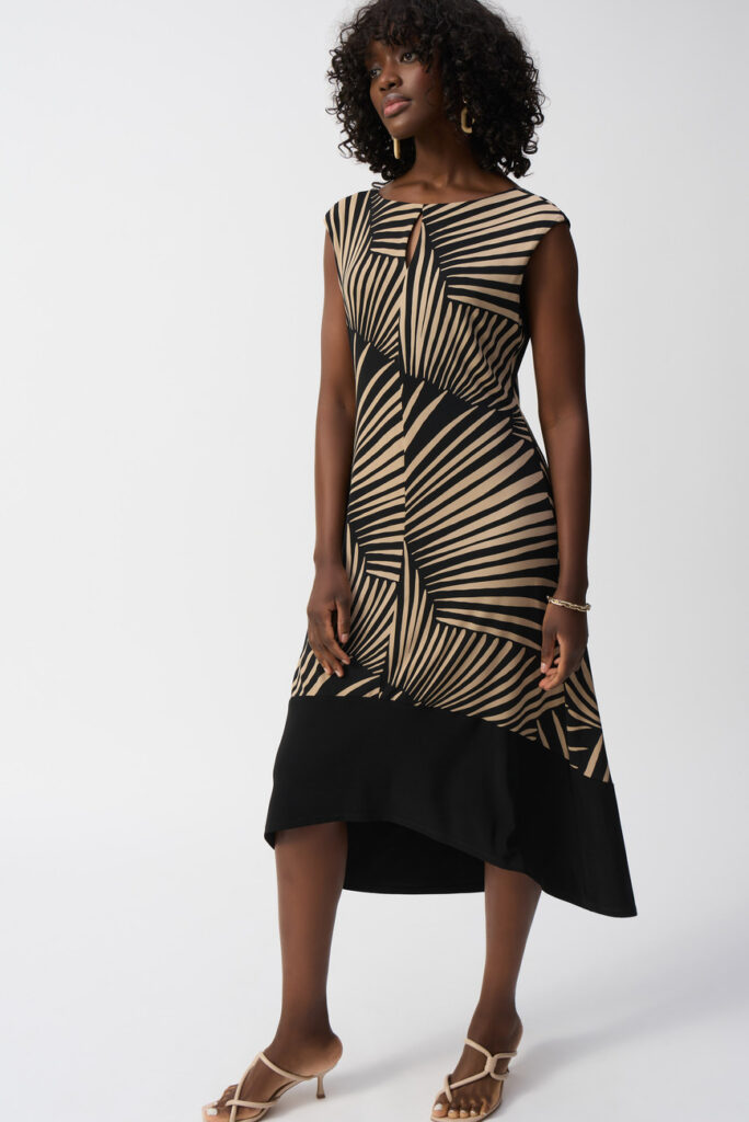 Joseph Ribkoff 251107 Tropical Print High-Low Dress