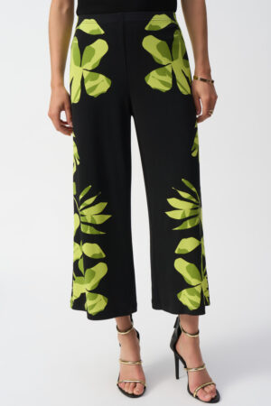 Joseph Ribkoff 251189 Black/Multi Floral Print Culotte Pants