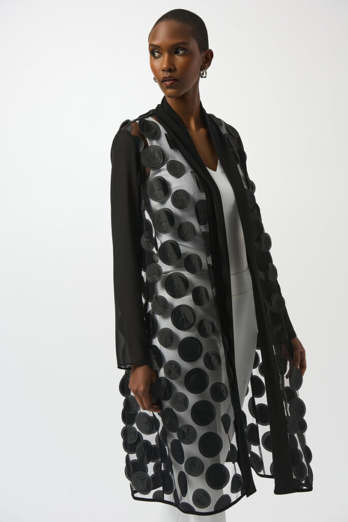 Joseph Ribkoff 251209 Black 3D Dot and Mesh Cover-Up