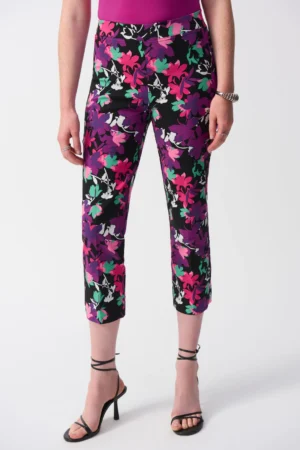Joseph Ribkoff 251254 Black/Multi Floral Cropped Trousers