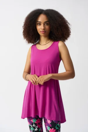 Joseph Ribkoff 251971 Purple Sleeveless Flared Tunic