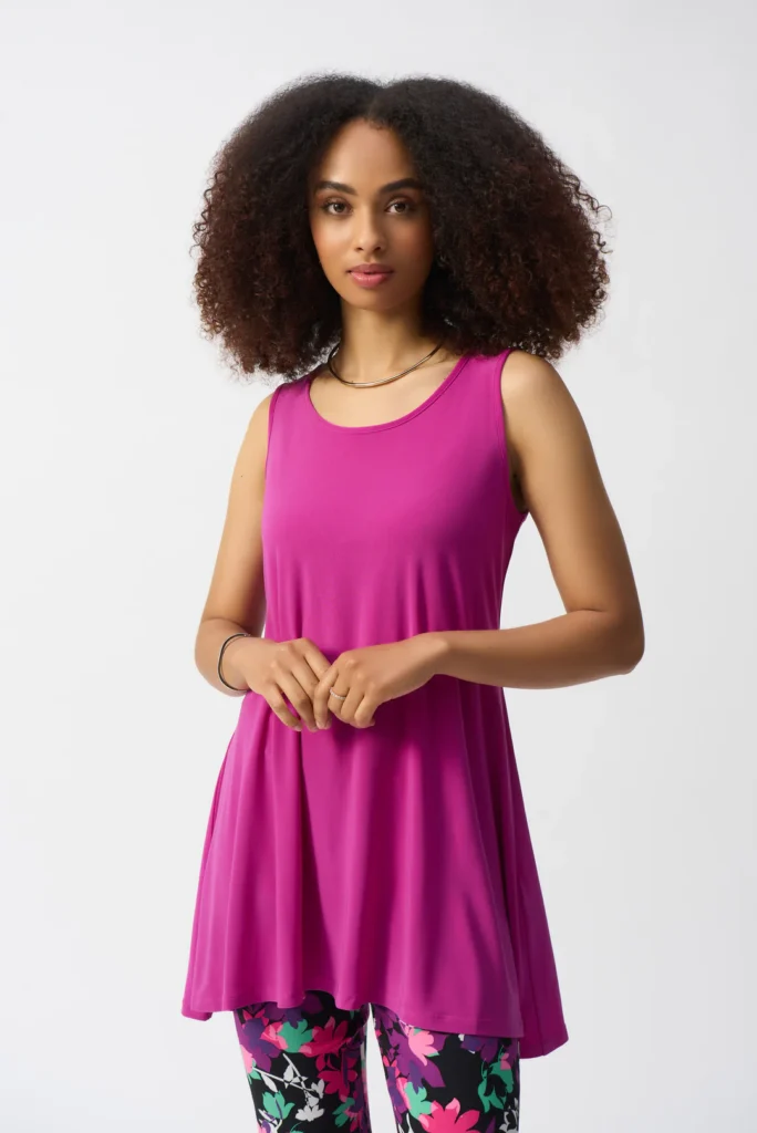 Joseph Ribkoff 251971 Purple Sleeveless Flared Tunic