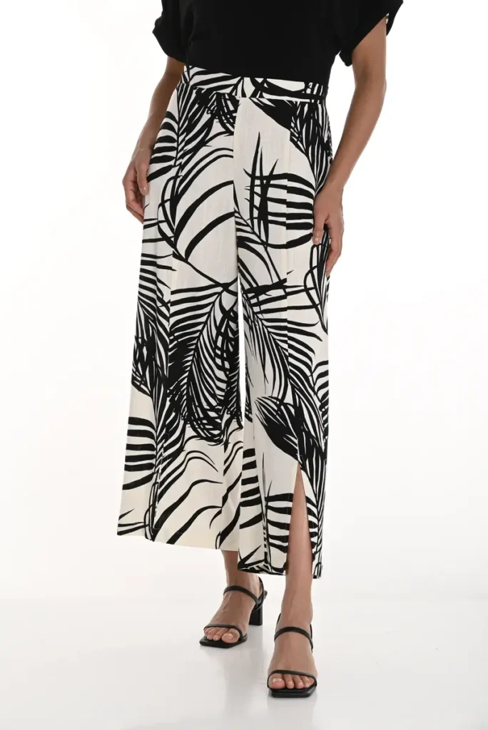 Frank Lyman 256200 Black/Natural Print Trousers