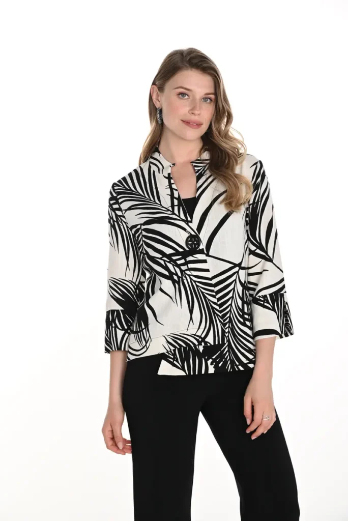 Frank Lyman 256203 Black/Natural Print Jacket