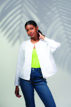 Alison Sheri A45082 White Oversized Jacket