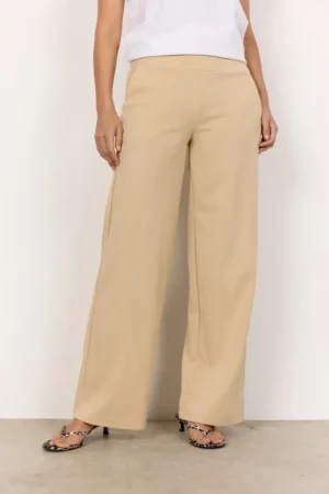 Soyaconcept SC-Siham 48 Sand Wide Leg Pull-On Trousers