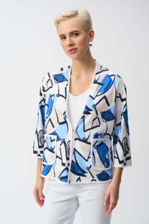 Joseph Ribkoff 251105 Vanilla/Multi Geometric Print Jacket
