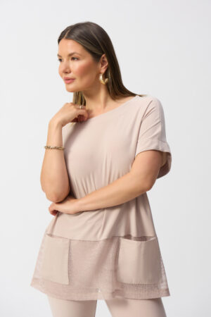 Joseph Ribkoff 251233 Silky Knit And Mesh Detail Tunic