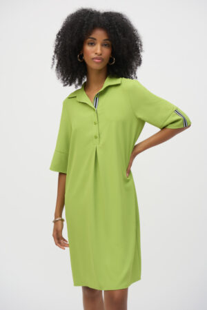 Joseph Ribkoff 252020 Greenery Eggshell Straight Shirt Dress