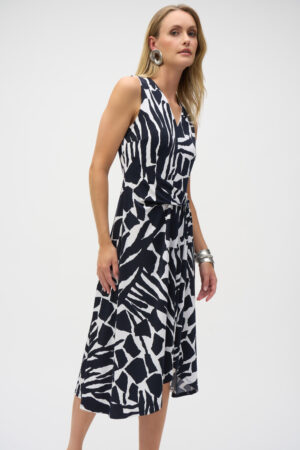 Joseph Ribkoff 252199 Abstract Print Fit And Flare Dress