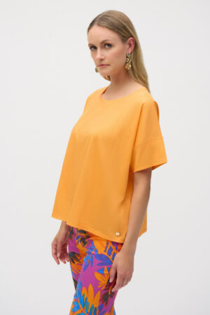 Joseph Ribkoff 252900 Apricot Organic Cotton Top