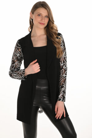 Frank Lyman 254242 Black/Off White Embroidered Cover-Up