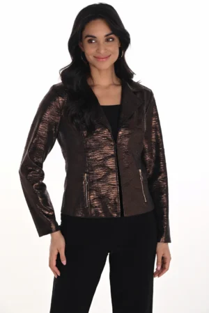 Frank Lyman 254292 Brown Shimmer Metallic Jacket