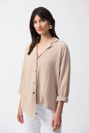 Joseph Ribkoff 251058 Parchment Asymmetrical Jacket