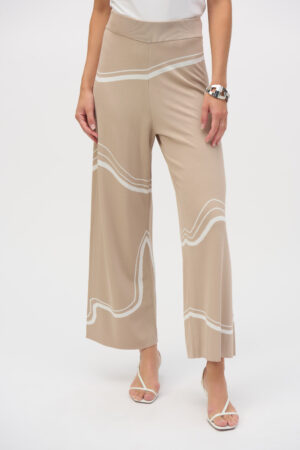Joseph Ribkoff 252931 Abstract Jacquard Knit Culotte Trousers