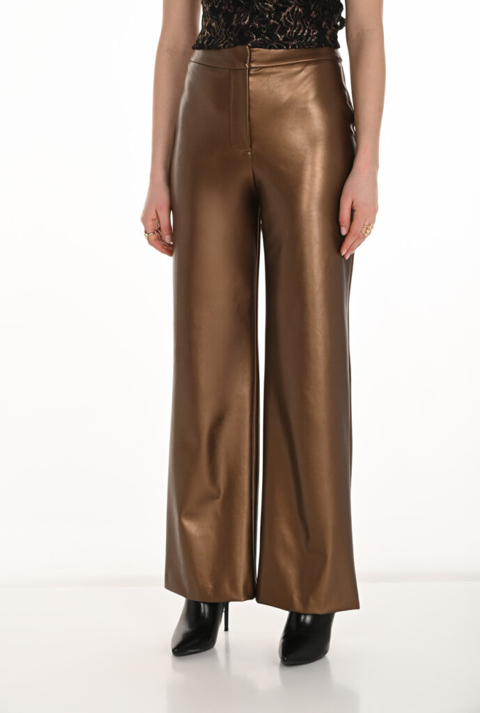 Frank Lyman 254275 Copper Faux Leather Trousers
