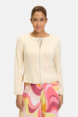 Betty Barclay Beige Faux Suede Short Jacket