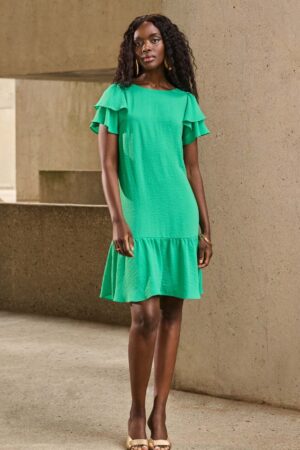 Joseph Ribkoff 251243 Garden Green Knee-Length Shift Dress