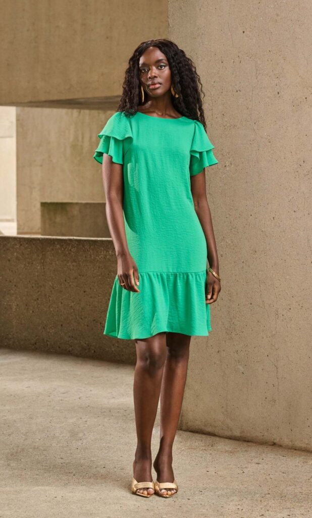 Joseph Ribkoff 251243 Garden Green Knee-Length Shift Dress