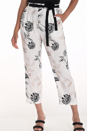 Frank Lyman 251418 Off-White/Multi Print Trousers
