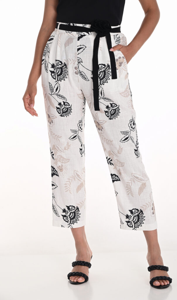 Frank Lyman 251418 Off-White/Multi Print Trousers