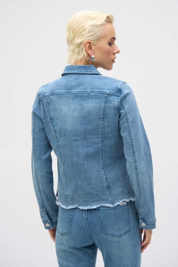 Joseph Ribkoff 252911 Stretch Denim Jacket With Embroidery