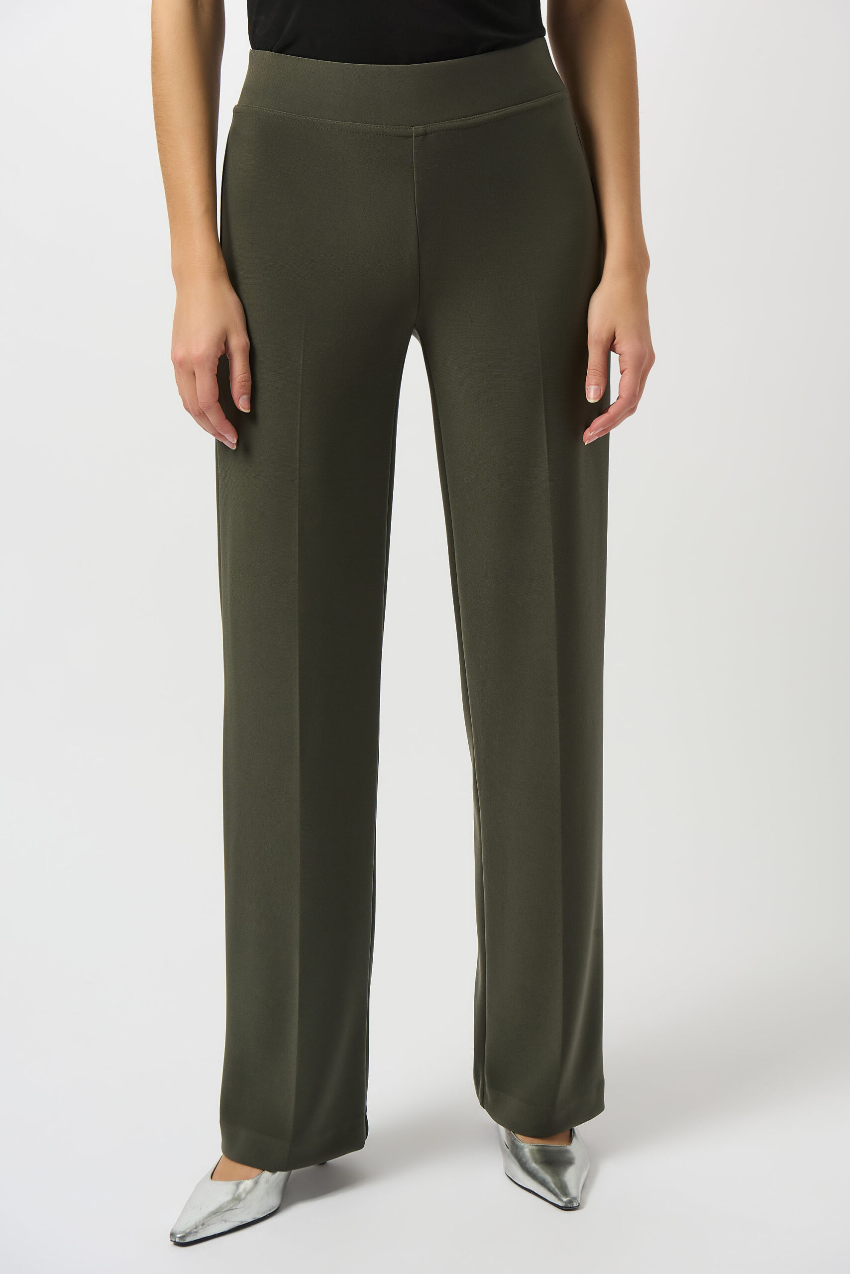 Joseph Ribkoff 153088 Avocado Classic Wide Leg Trousers