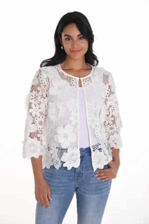 Frank Lyman 251523 Off-White Floral Lace Jacket