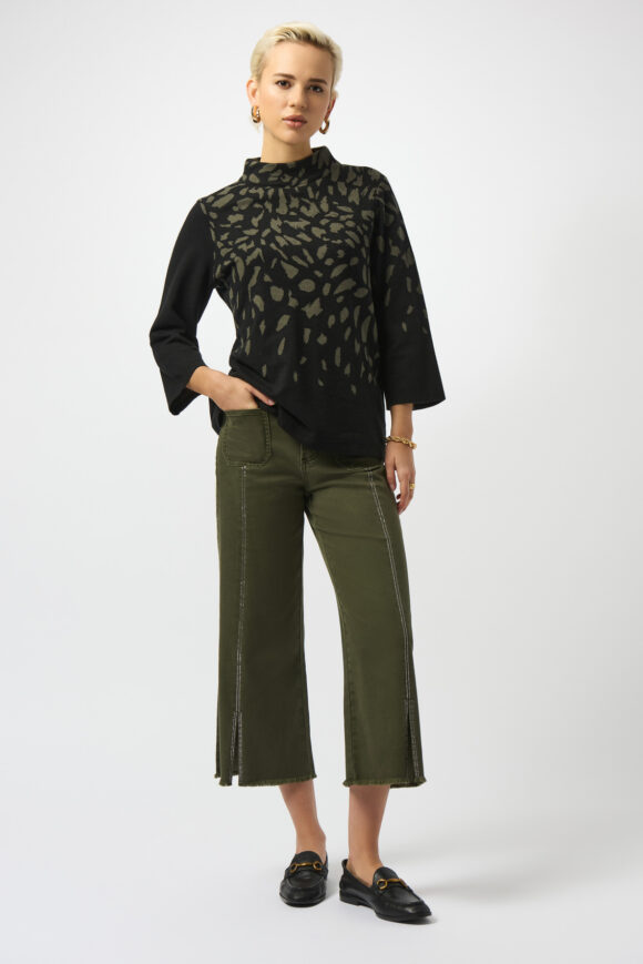 Joseph Ribkoff 251901 Avocado Embellished Front Seam Jeans