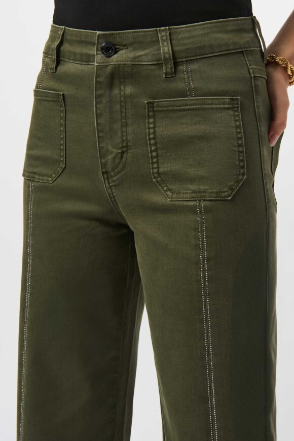 Joseph Ribkoff 251901 Avocado Embellished Front Seam Jeans