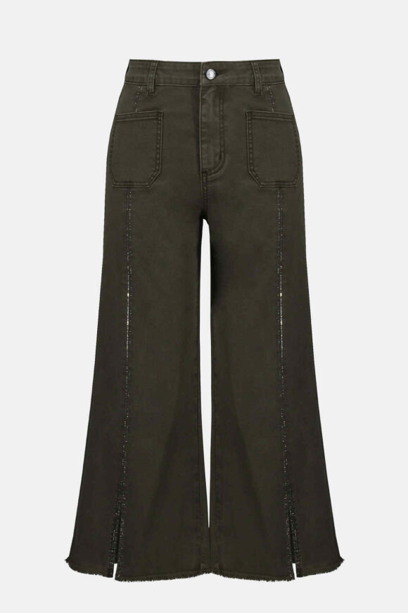 Joseph Ribkoff 251901 Avocado Embellished Front Seam Jeans
