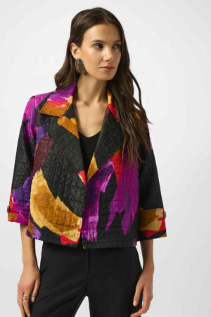 Joseph Ribkoff 253271 Textured Jacquard Abstract Print Jacket