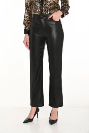 Frank Lyman 253837 Straight Leg Faux Leather Trousers