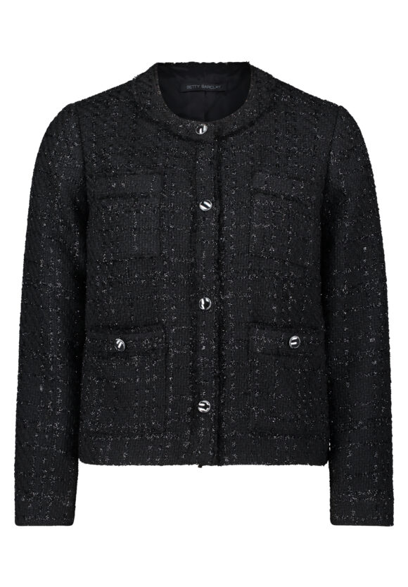 Betty Barclay Black Round Neck Slightly Fitted Jacket