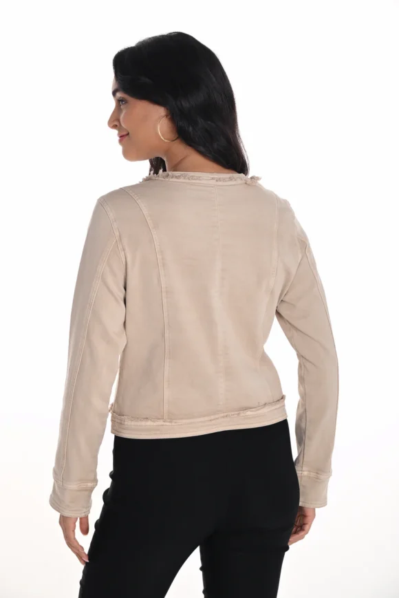 Frank Lyman 251534 Beige Button Detail Denim Jacket